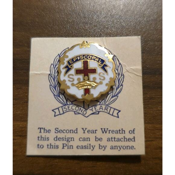 EPISCOPAL SECOND YEAR LAPEL PIN ENAMELED - Picture 1 of 4